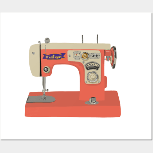 Coral Sewing Machine Posters and Art